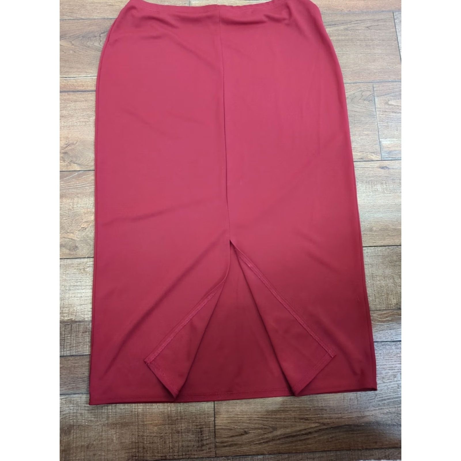 Lee VINTAGE Kathie Lee Skirt Women Long Maxi Red 90s Bohemian Whimsy Elastic Waist Large Stay Size 36" / US 14 / IT 50 - 2 Thumbnail