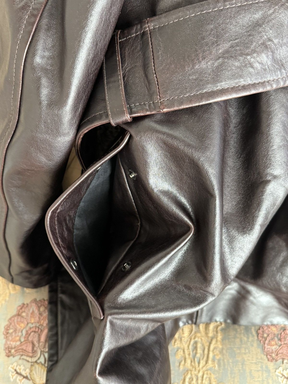 Dolce & Gabbana New Dolce & Gabbana Bullskin Leather Trench Coat Overcoat Size US L / EU 52-54 / 3 - 22 Thumbnail