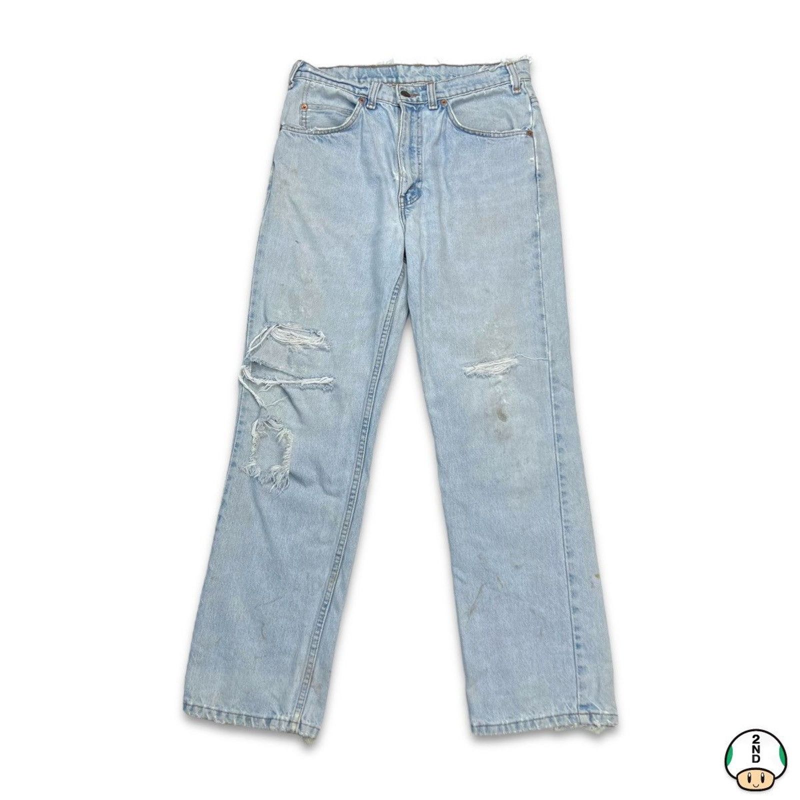 Levi's × Vintage 619 Levi's Jeans 31x29 Distressed Orange Tab Faded 90s Denim Size US 31 - 1 Thumbnail