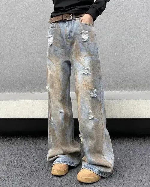by DOE - Distressed Brushed Denim Jeans