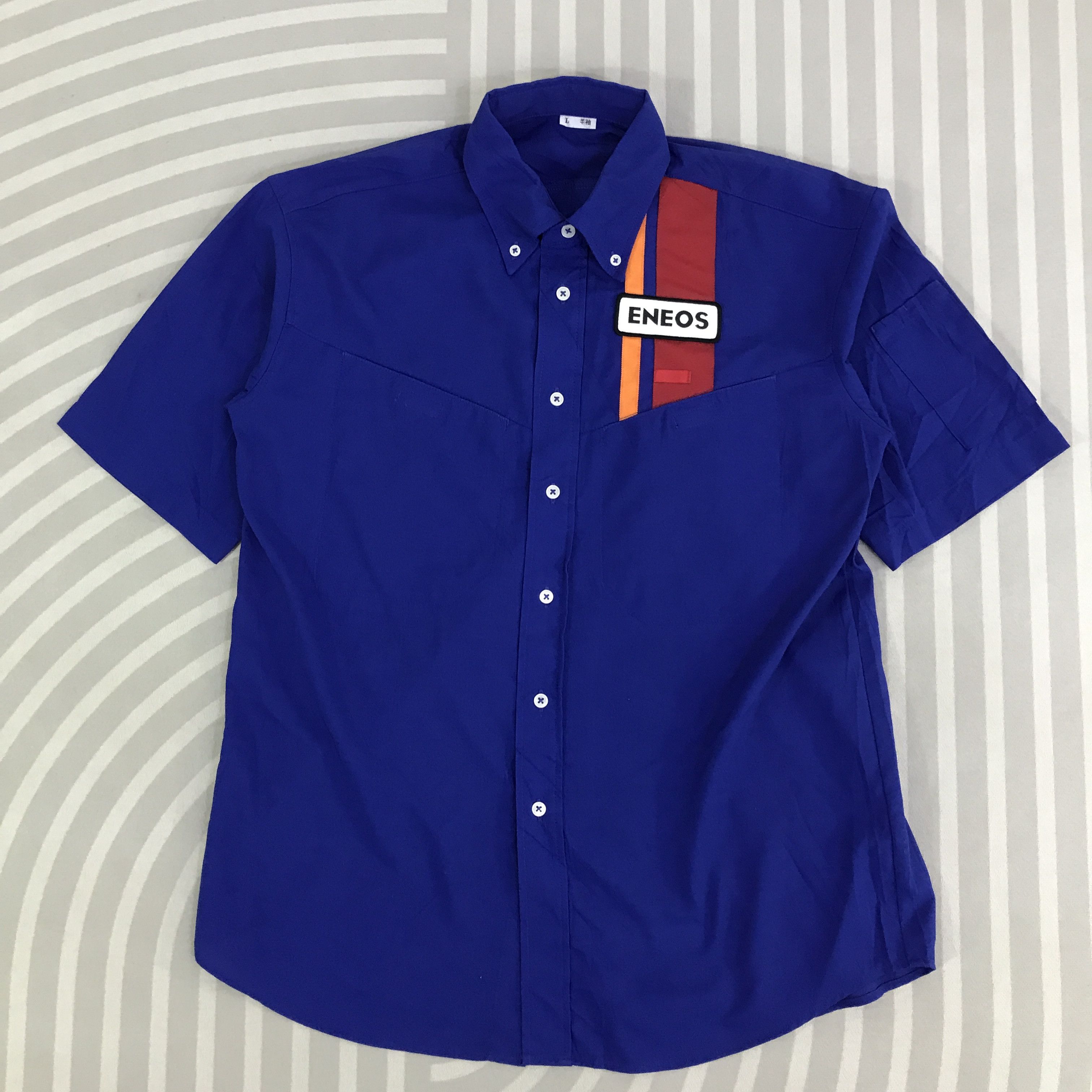 Japanese Brand Vintage Eneos oil button up Shirt K117B1 Size US L / EU 52-54 / 3 - 1 Thumbnail