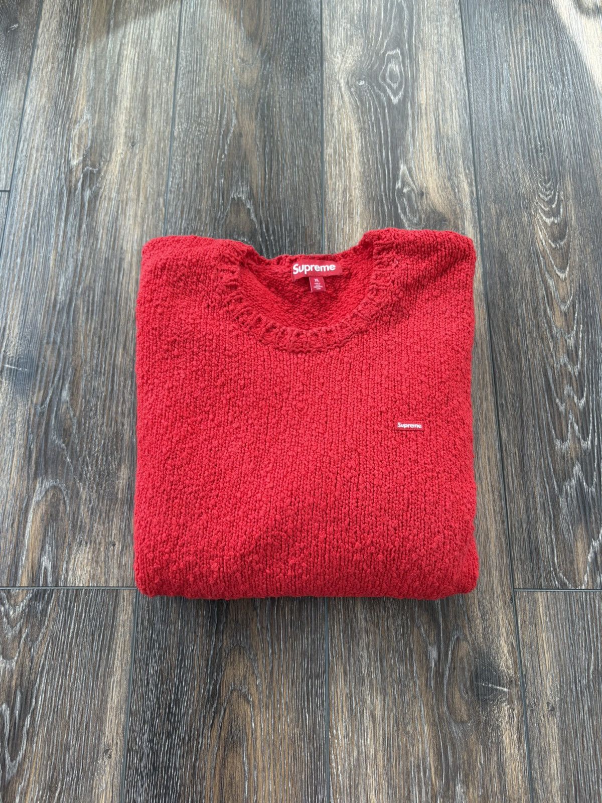 Supreme Boucle Small Box Sweater SS24 Red Supreme Bouclé Small Box