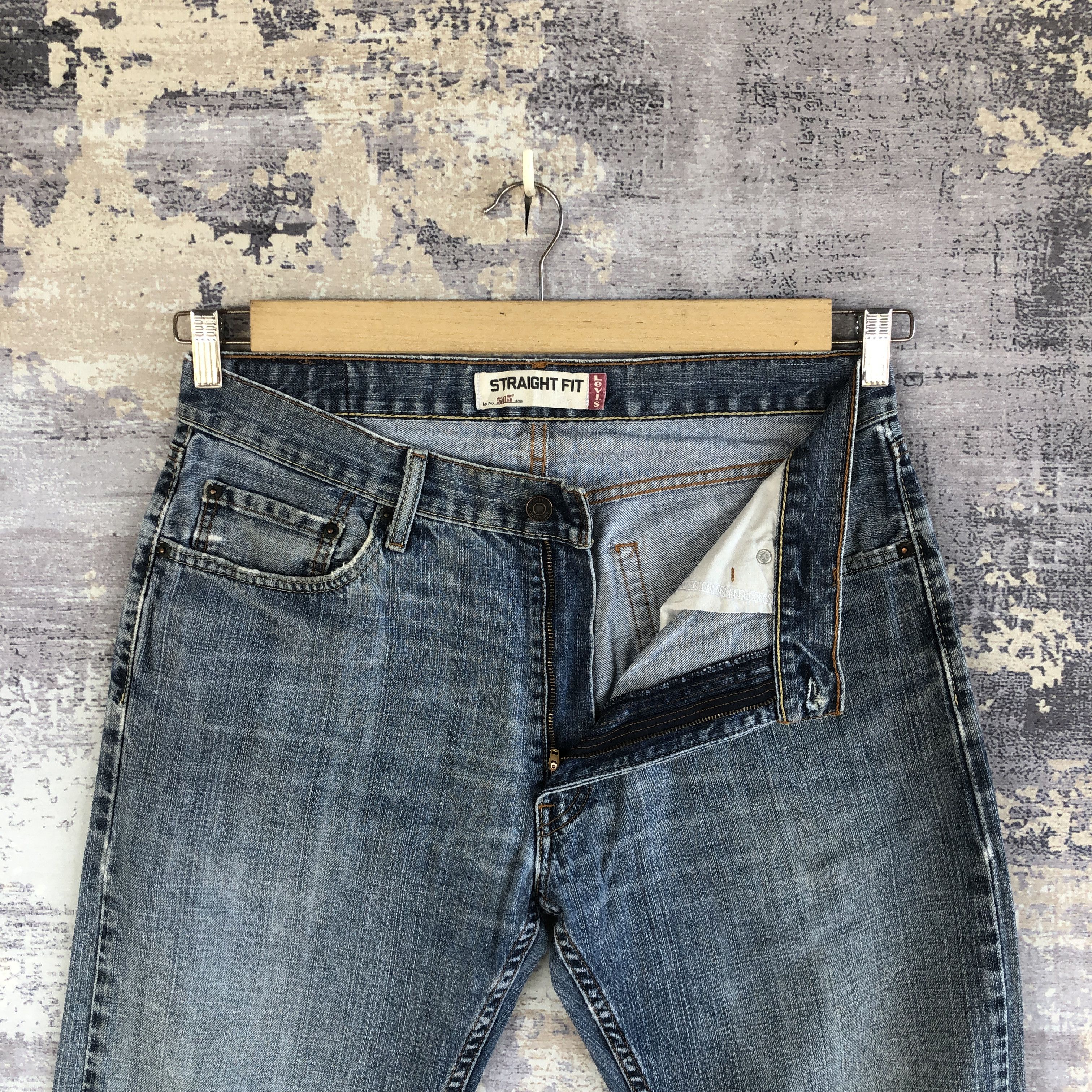 Levi's Vintage Levis 505 Jeans Distressed Levi's Faded Wash Denim Size US 32 / EU 48 - 6 Thumbnail