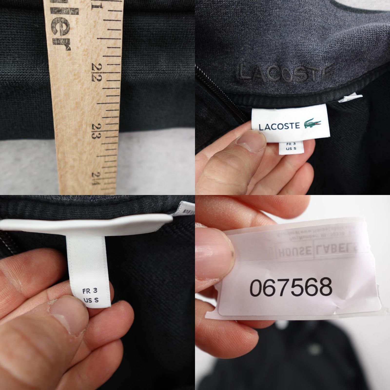 Lacoste Lacoste Sweatshirt Mens Small Black 1/4 Zip Pullover Croc Logo Preppy Size US S / EU 44-46 / 1 - 8 Thumbnail