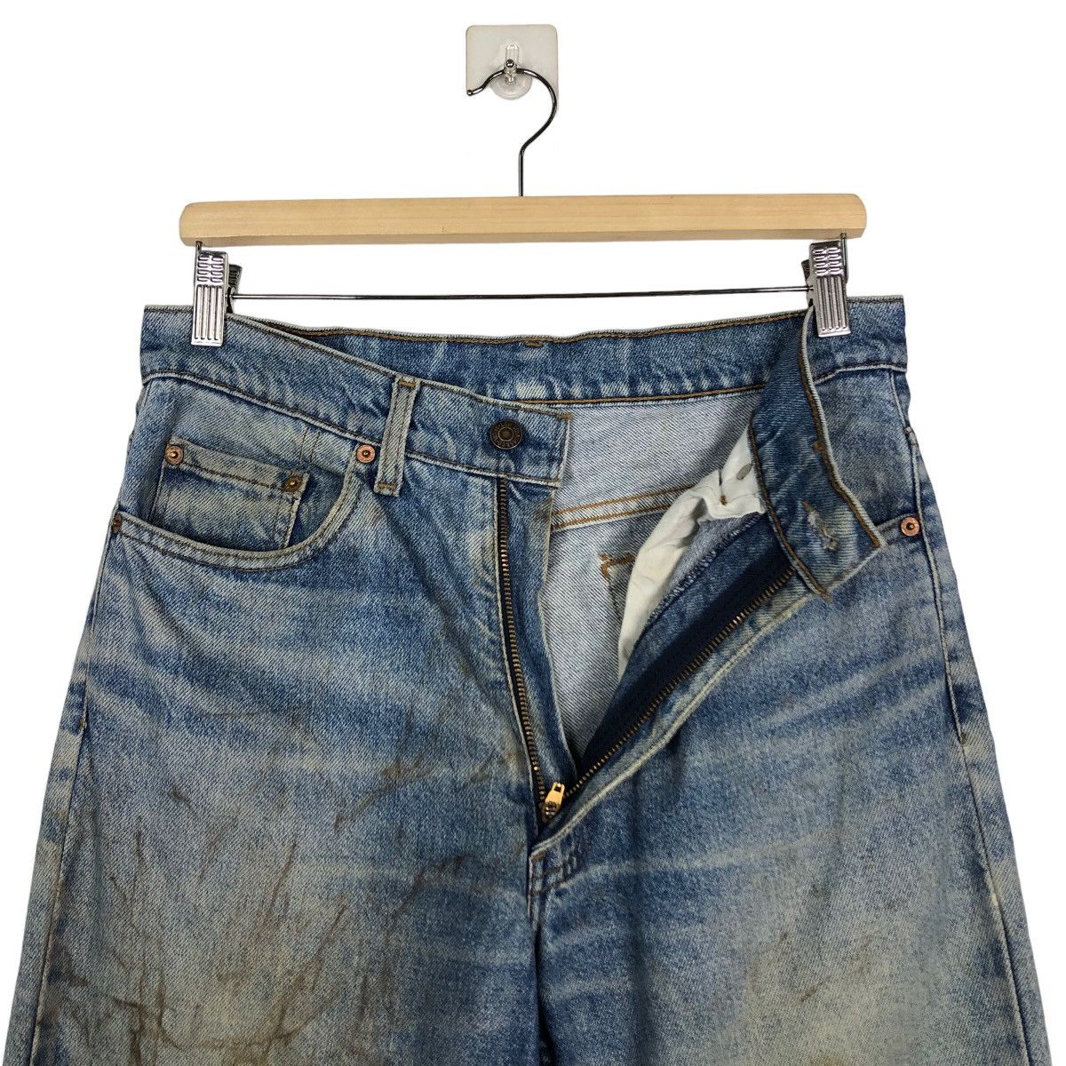 Levi's 🔥90’s Vintage Selvedges Distressed Jeans Levi’s Made in USA Size US 30 / EU 46 - 10 Thumbnail