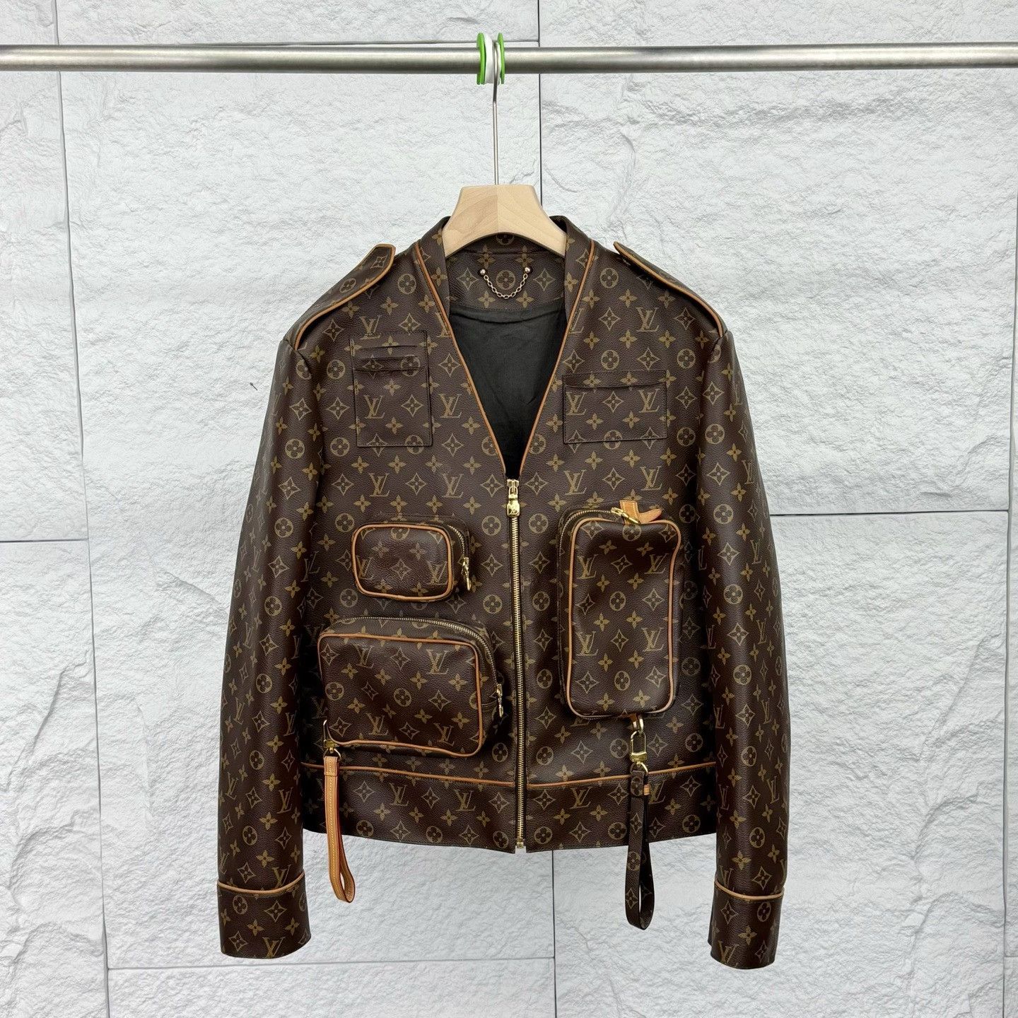 Louis Vuitton Louis Vuitton Brown Monogram Leather Jacket Size US S / EU 44-46 / 1 - 1 Thumbnail