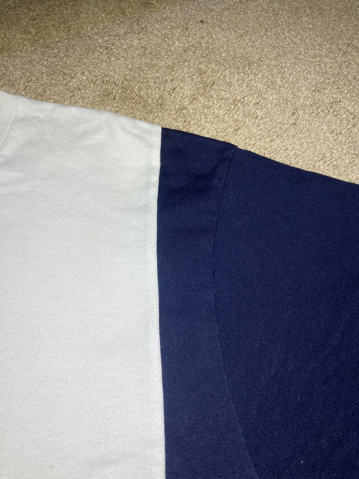 Bape 2015 Bape Split Cut Reconstructed Tee White College Logo OG Size US L / EU 52-54 / 3 - 6 Thumbnail
