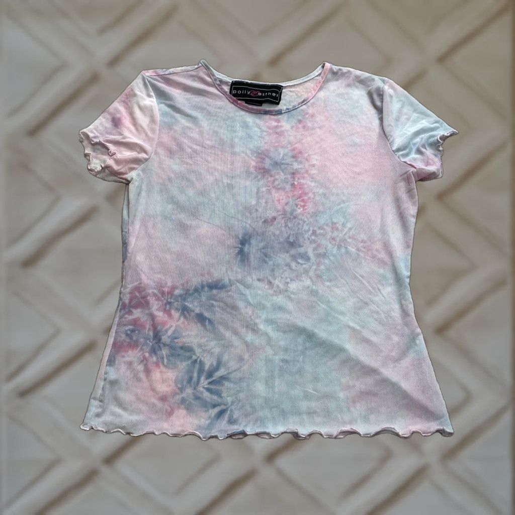 Vintage VINTAGE? No, Polly Esther T Shirt Womens Small Colrful TieDye Short Sleeve Stretch Casual Top Size S / US 4 / IT 40 - 1 Thumbnail