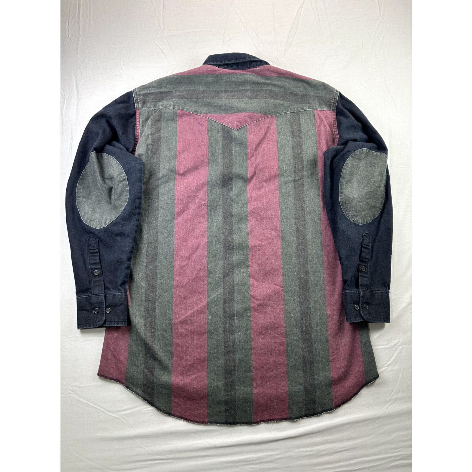 Wrangler VINTAGE Wrangler Shirt Mens Large Stripe Denim Button Long Sleeve USA Elbow Size US L / EU 52-54 / 3 - 7 Thumbnail