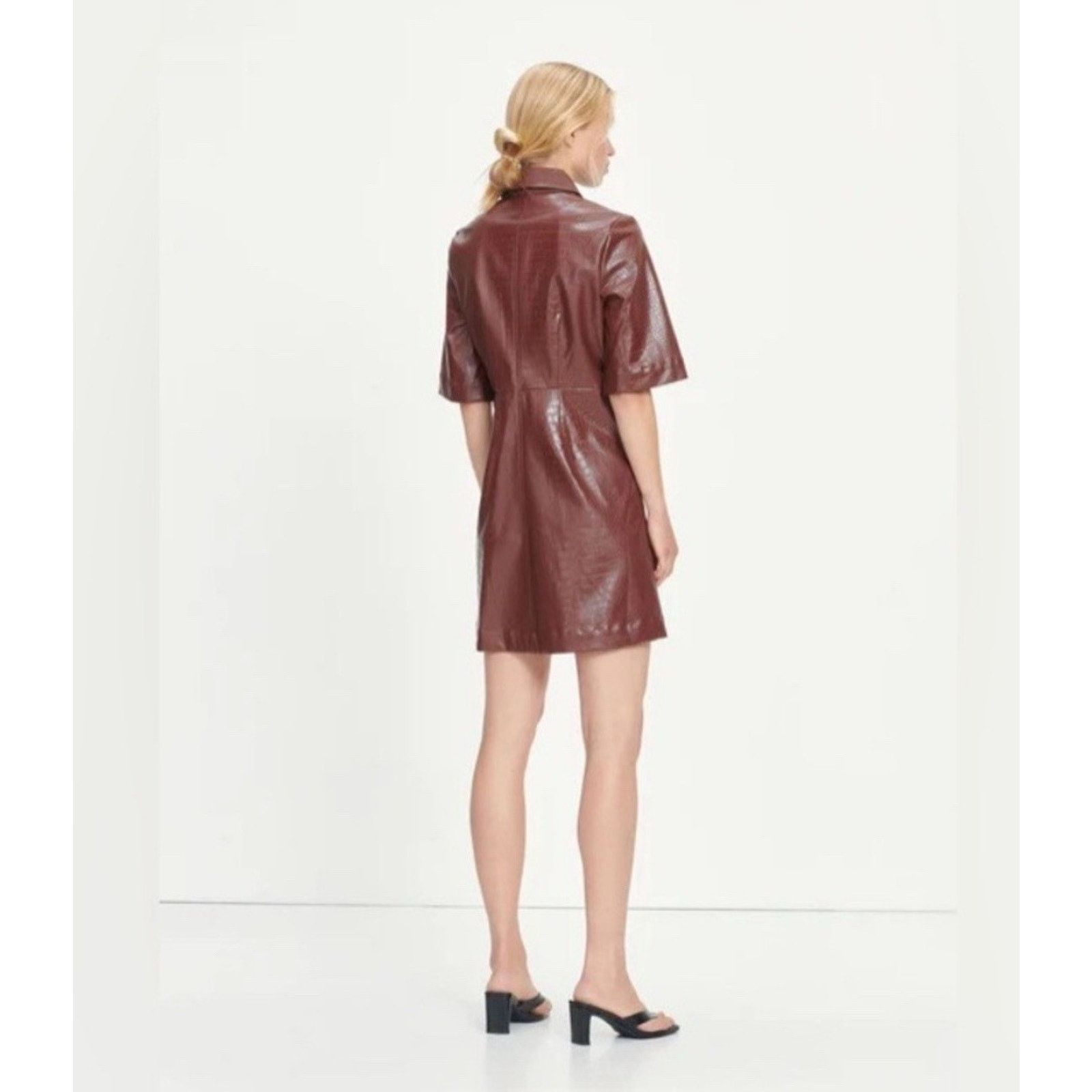 Chocolate Womens Samsoe Samsoe Myla Alligator Shirt Dress Chocolate S Size S / US 4 / IT 40 - 2 Thumbnail