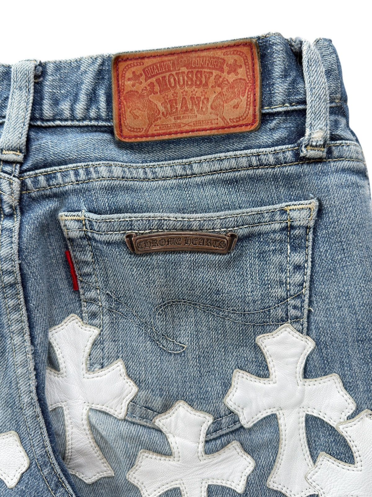 Chrome Hearts 1/1 Chrome Hearts Moussy Japanese Denim Cross Jeans Size US 26 / EU 42 - 17 Thumbnail