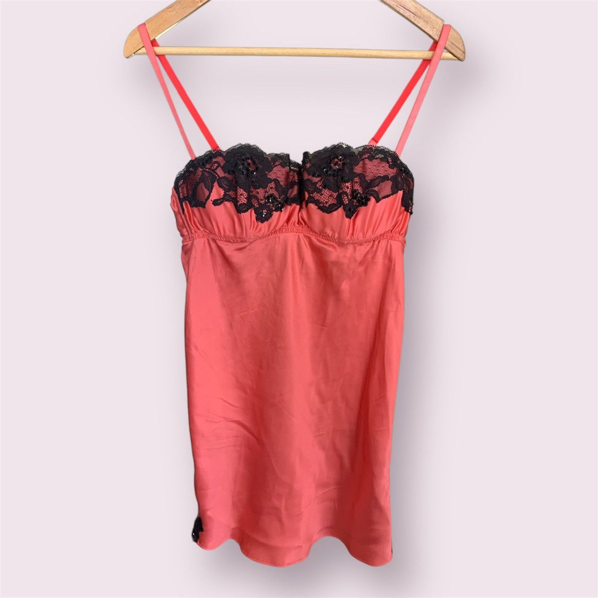 Vintage Silk Peach Chemise Slip Size M / US 6-8 / IT 42-44 - 1 Thumbnail