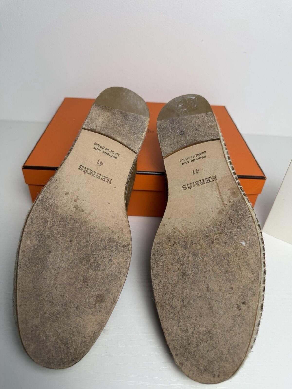 Hermes Hermès Suede Espadrille Loafers Brown Men’s EU 41 Slip On Size US 8 / EU 41 - 6 Thumbnail