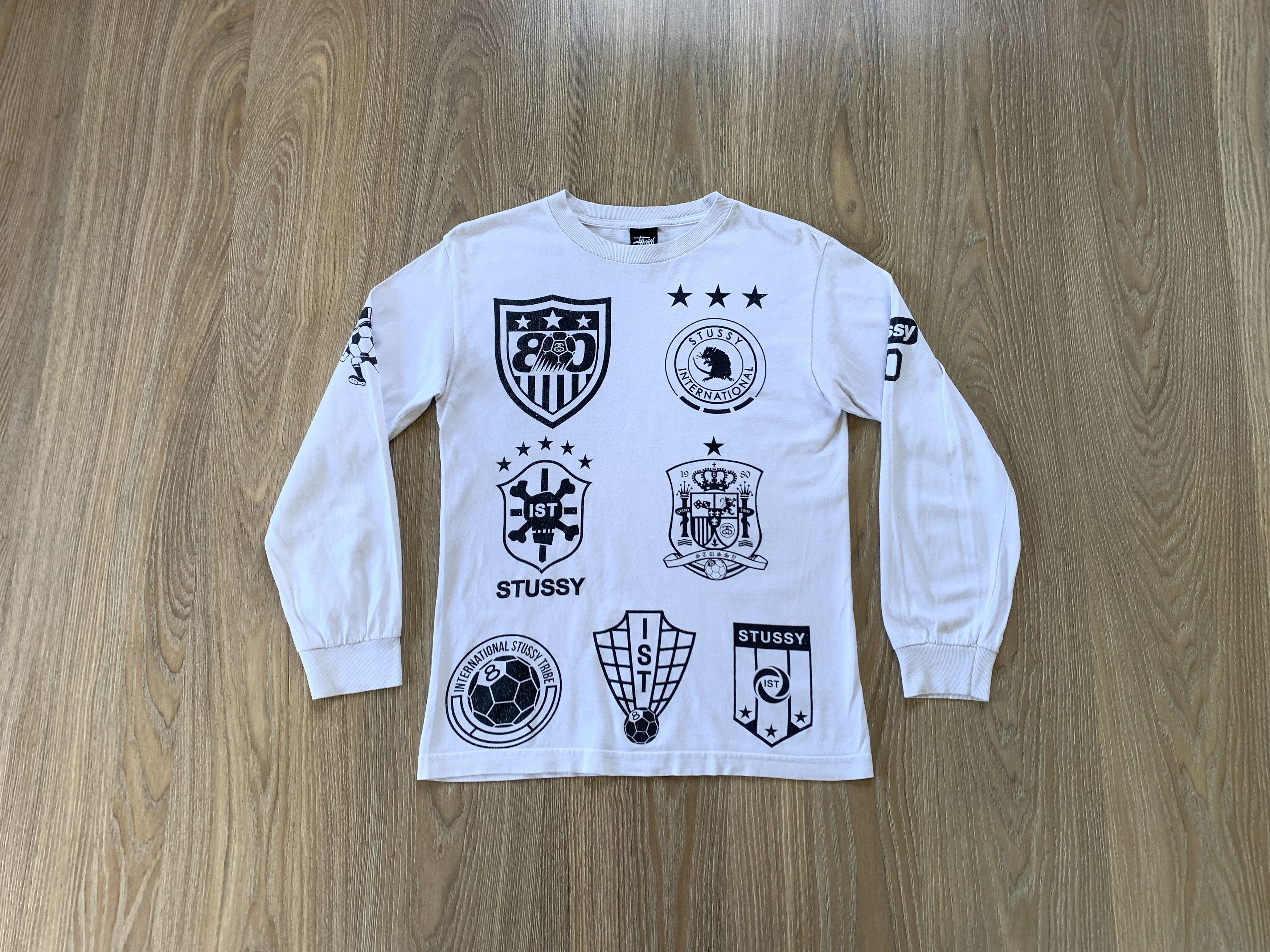 Stussy × Vintage Vintage Stussy International Soccer Printed Long Sleeve Size US S / EU 44-46 / 1 - 1 Thumbnail