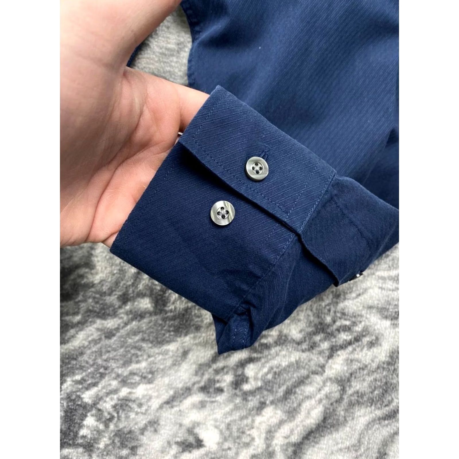 Yves Saint Laurent VINTAGE Saint Laurent Shirt Collared Long Sleeve Men M Blue Button Size US M / EU 48-50 / 2 - 6 Thumbnail