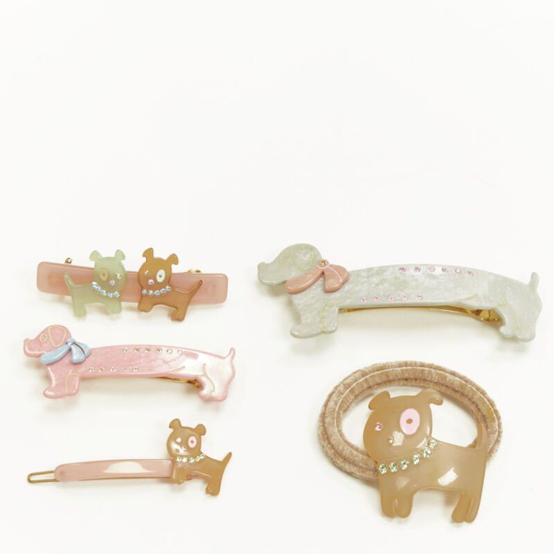 Other CHIC & MODE Alexandre Zouari LOT OF 5 dogs crystal acrylic hair clip tie Size ONE SIZE - 1 Thumbnail