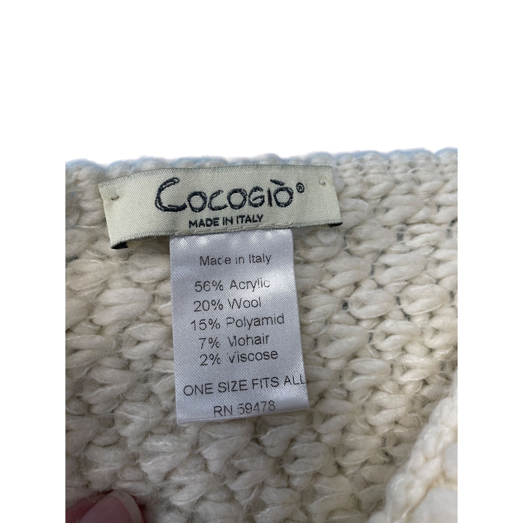 Other Cocogio womans cream off white cream wool knitted Italian pu Size ONE SIZE - 2 Thumbnail