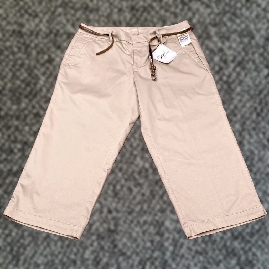 Dockers DOCKERS Capri Pants Womens 14 Khaki Brown With Hello Smooth Belted Stretch New Size 36" / US 14 / IT 50 - 1 Thumbnail