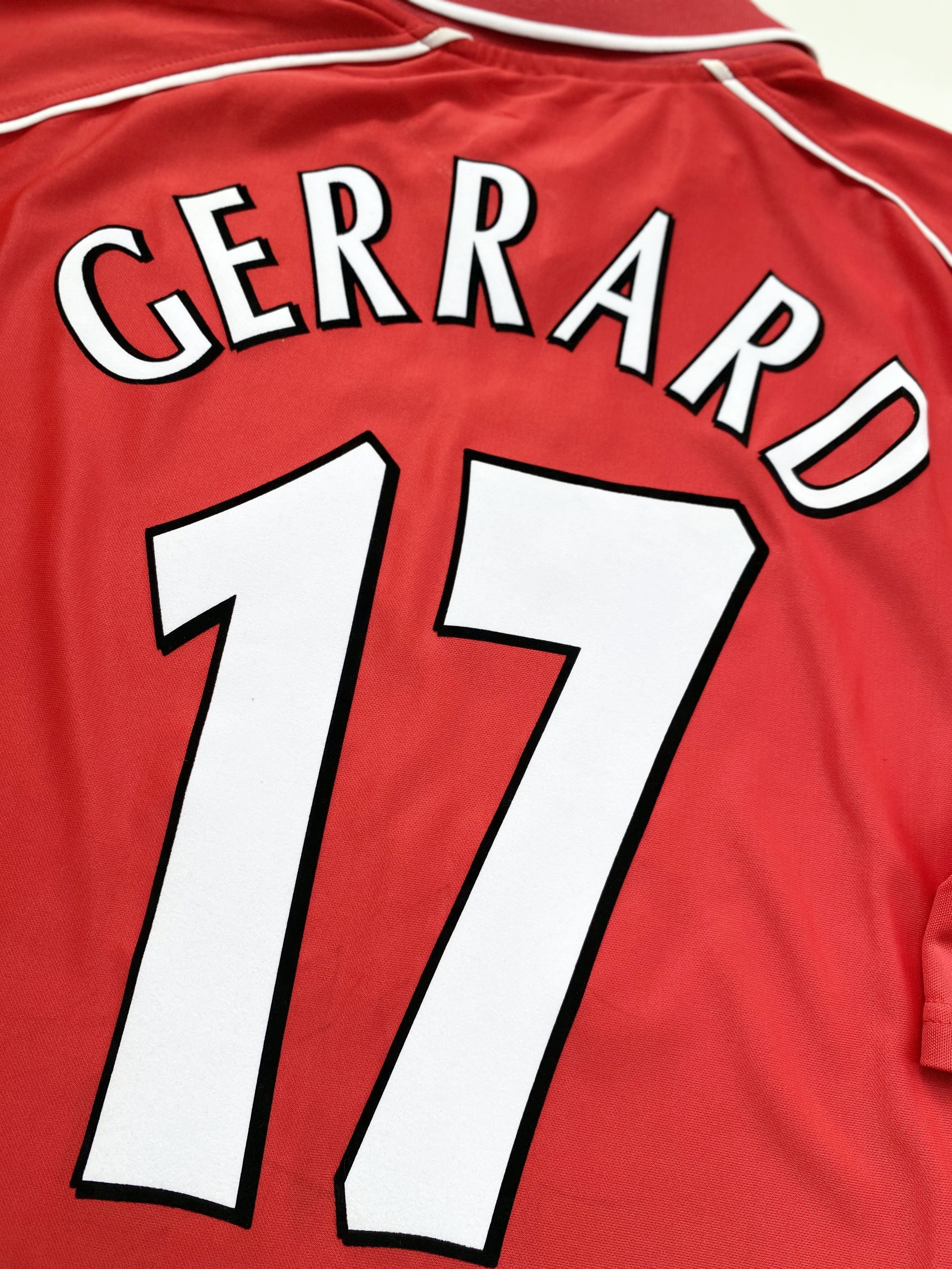 Reebok Liverpool FC 2000/01 Home GERRARD #17 UEFA Cup Winner Size US XL / EU 56 / 4 - 8 Thumbnail