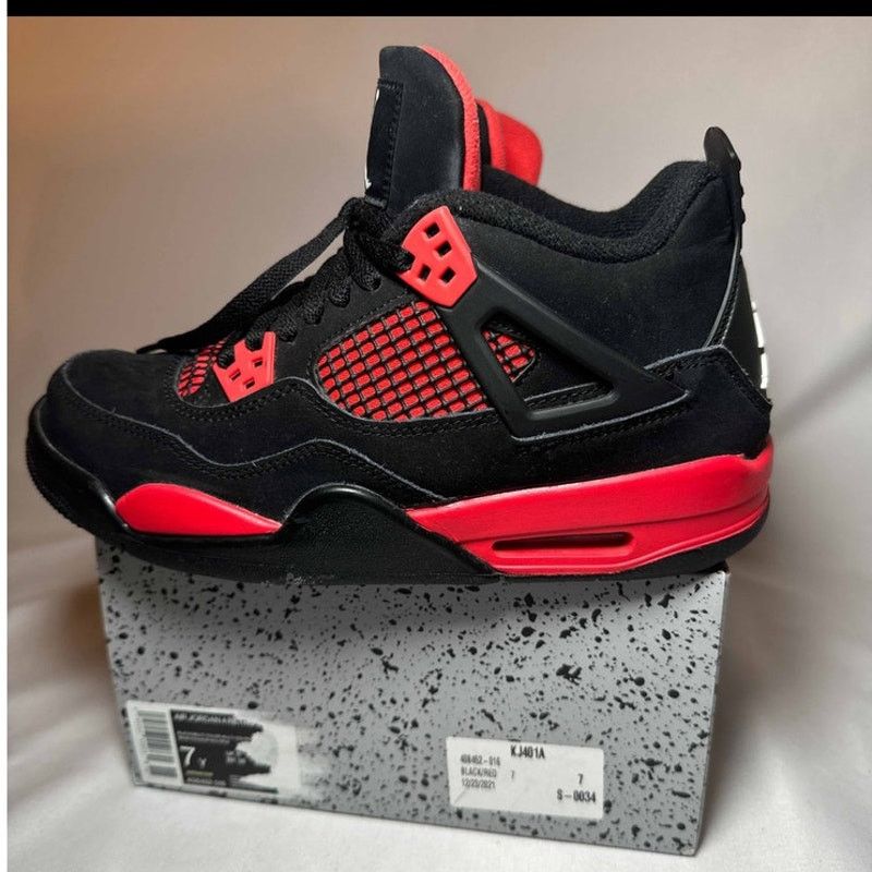 Jordan Brand × Nike Size 7 - Nike Air Jordan 4 Retro GS Red Thunder Men's Shoes Size US 7 / EU 40 - 8 Thumbnail