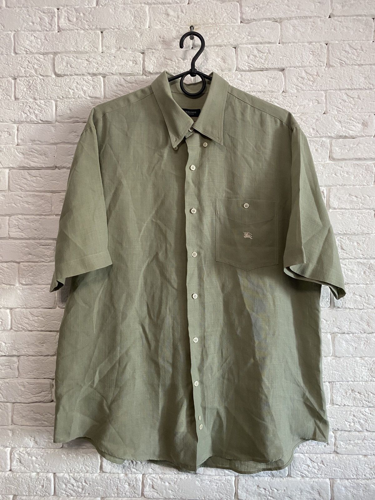 Vintage Vintage Burberry Linen Shirt Size US M / EU 48-50 / 2 - 1 Thumbnail