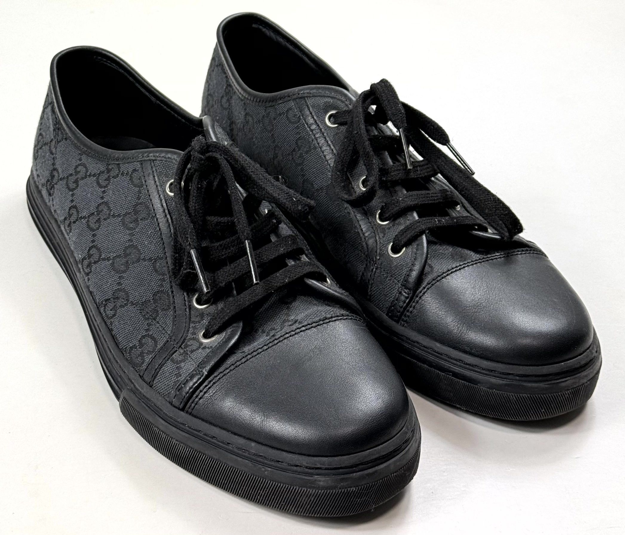 Gucci GG Signature Low Top Black Stripe Canvas CLEAN Shoes 117711 Mens Size 10 Gucci × Luxury Gucci GG Canvas Low | Grailed main image 2