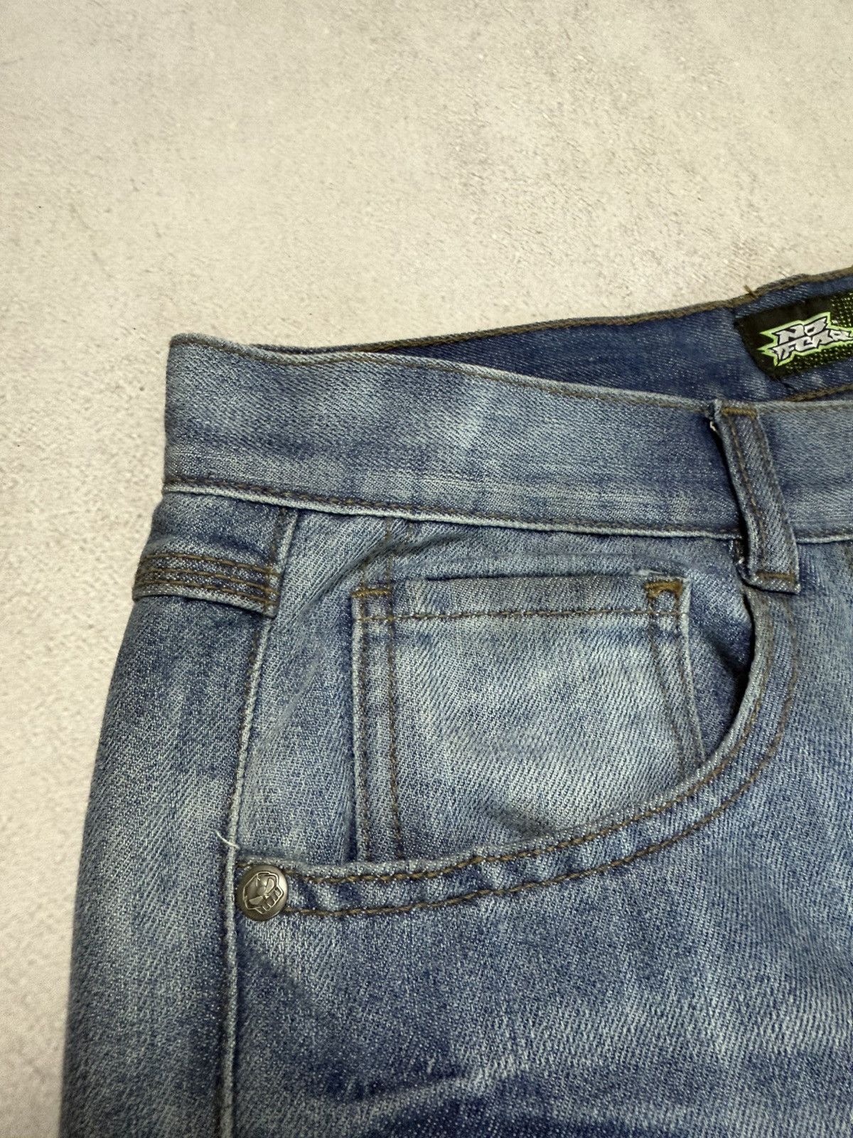 Japanese Brand × No Fear SICK🚨 No Fear Jeans Denim Pants Baggy Straight Wash Rap 90s Size US 36 / EU 52 - 6 Thumbnail