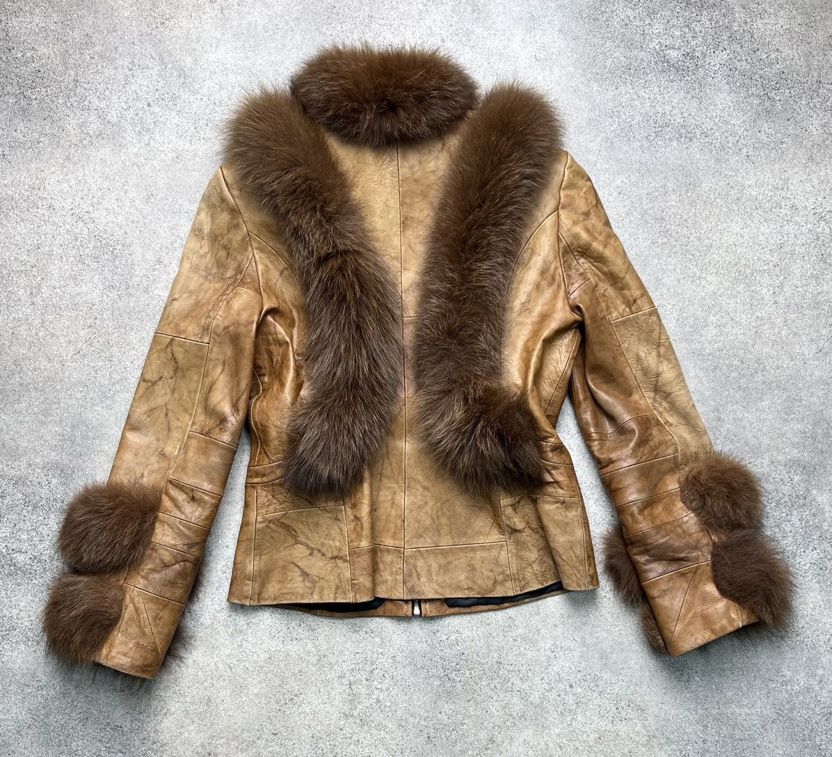 Vintage Vintage gorgeous fancy leather jacket with fur details Size S / US 4 / IT 40 - 11 Thumbnail