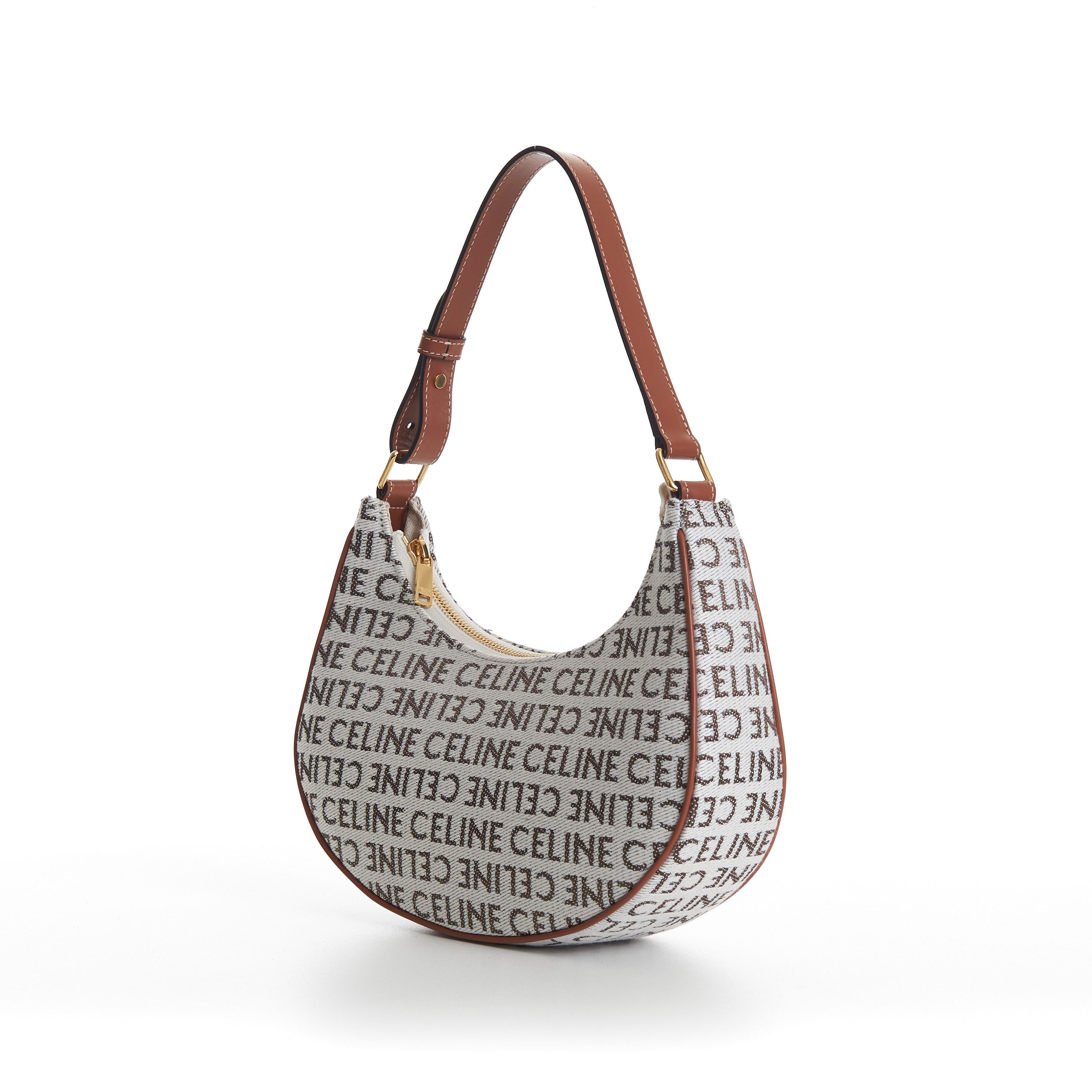 Celine Natural/Tan Brown Ava Bag - Textile, Celine All-Over Size ONE SIZE - 6 Thumbnail