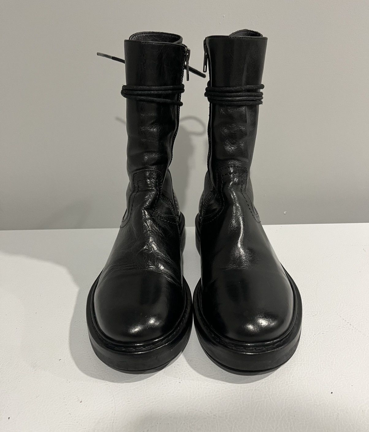 Ann Demeulemeester Ann Demeulemeester Vitello Nero Backlace Boots Size US 7 / EU 40 - 3 Thumbnail