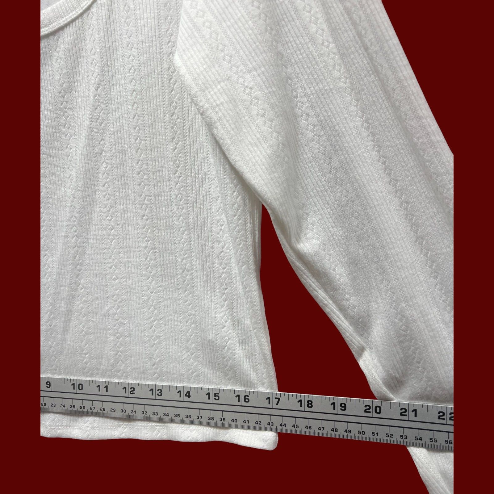 Other Wild Fable - Women's Long Sleeve Pointelle T-Shirt - White - Size XXL / US 16-18 / IT 52-54 - 5 Thumbnail