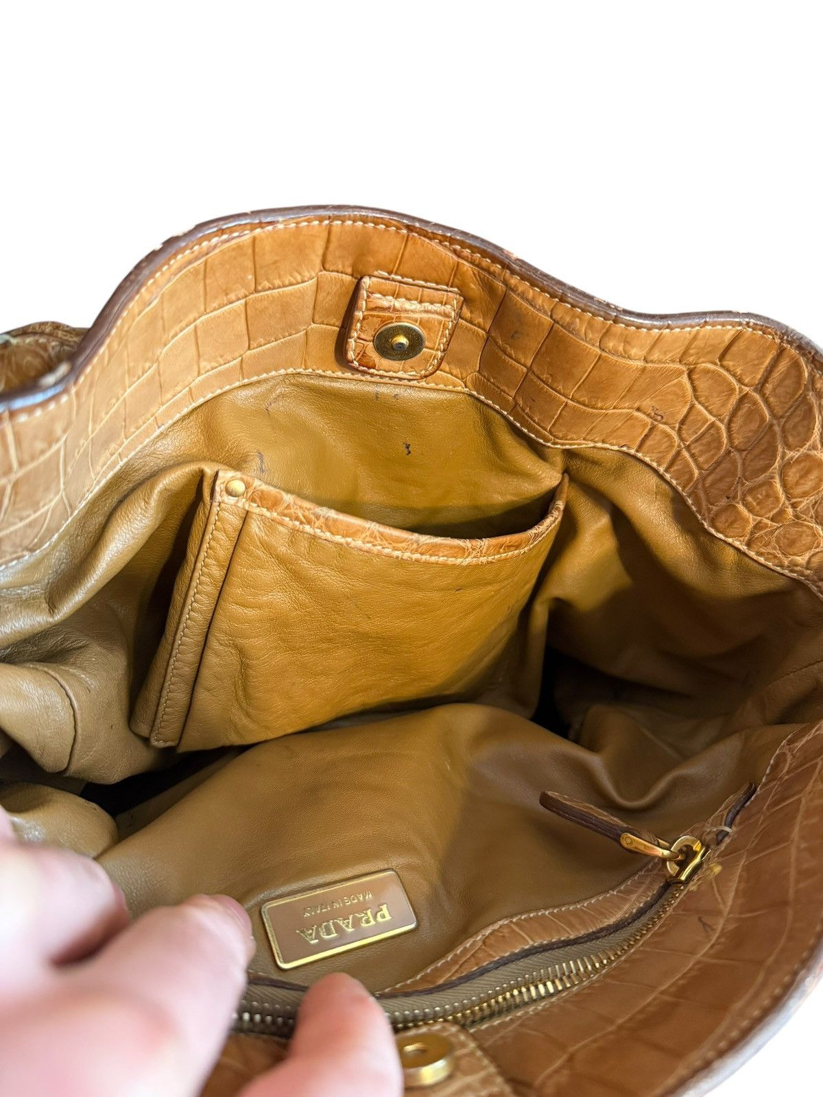 Prada $20,000 Tan Crocodile Shoulder Bag Size ONE SIZE - 14 Thumbnail