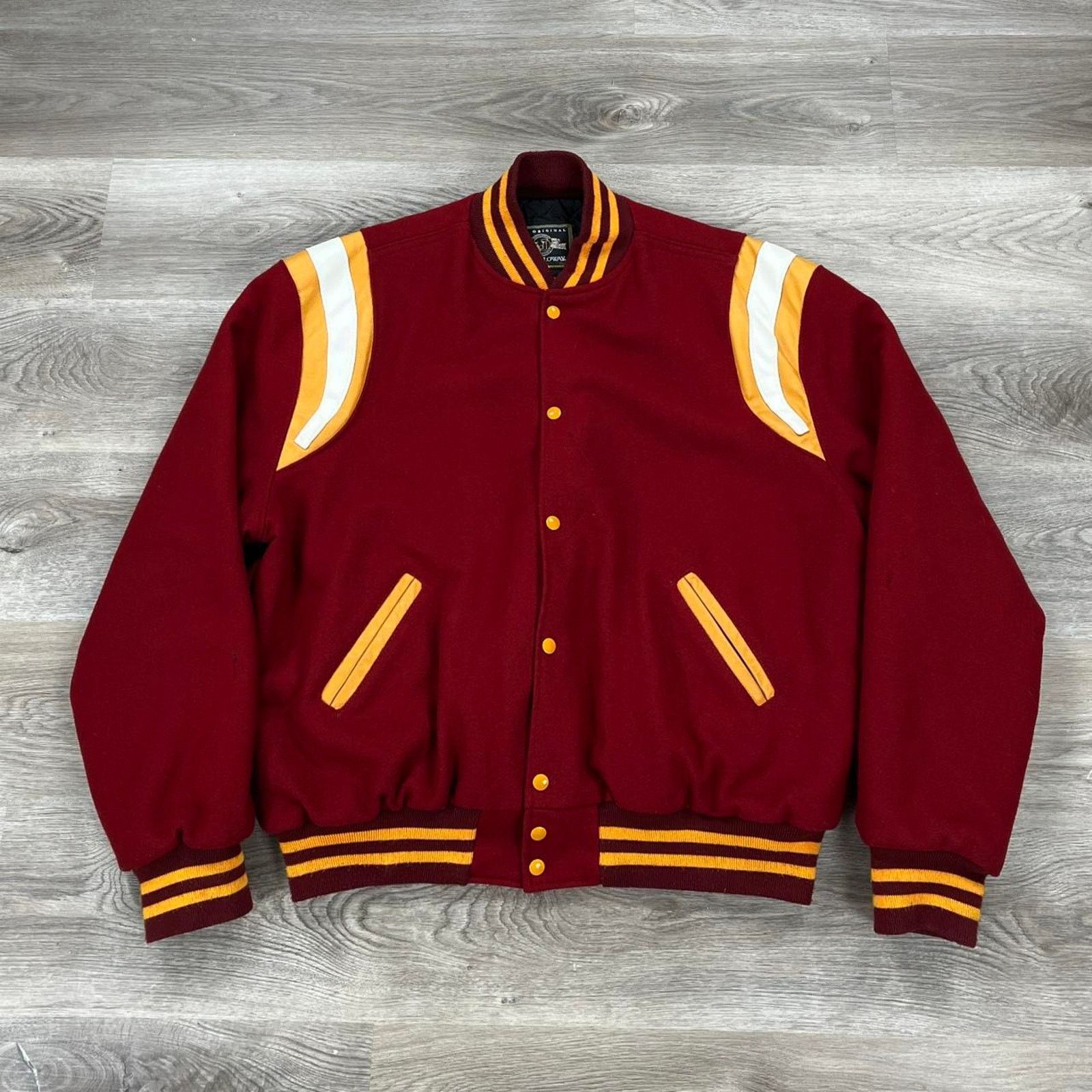 image of Vintage 1990S Heavyweight Varsity Streetwear Style Jacket in Red, Men's (Size 2XL)