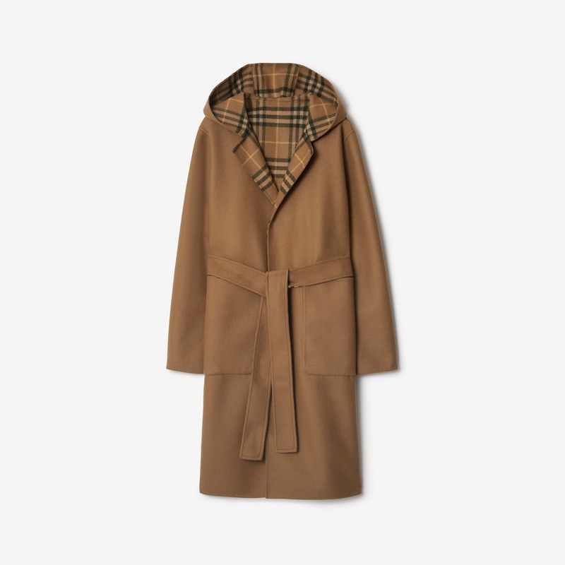 Burberry o1w1db10426 Reversible Check Wool Wrap Coat in Brown Size S / US 4 / IT 40 - 1 Thumbnail