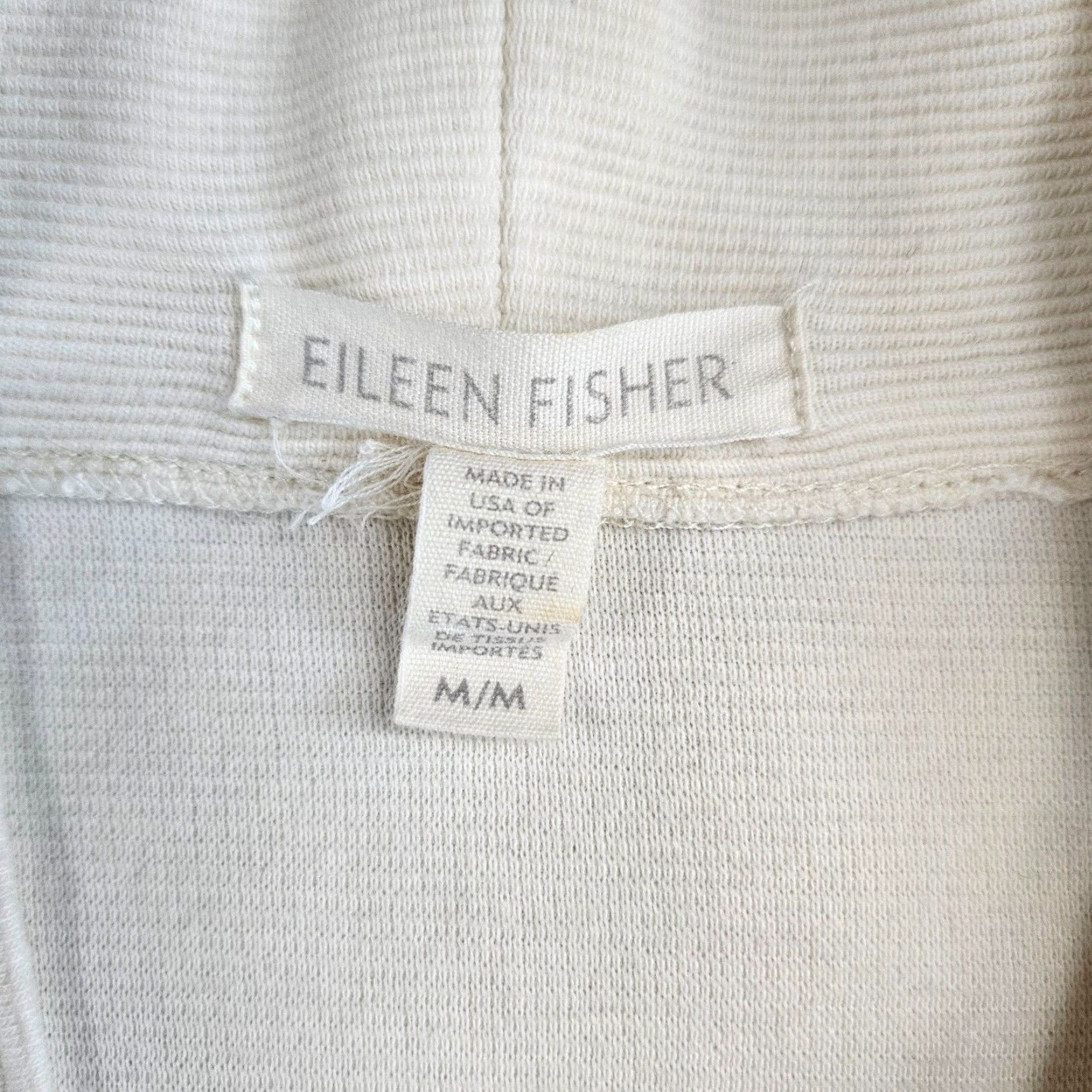 Eileen Fisher Eileen Fisher Womens Open Front Cardigan Sz Medium Cream Organic Cotton Ribbed Size M / US 6-8 / IT 42-44 - 6 Thumbnail