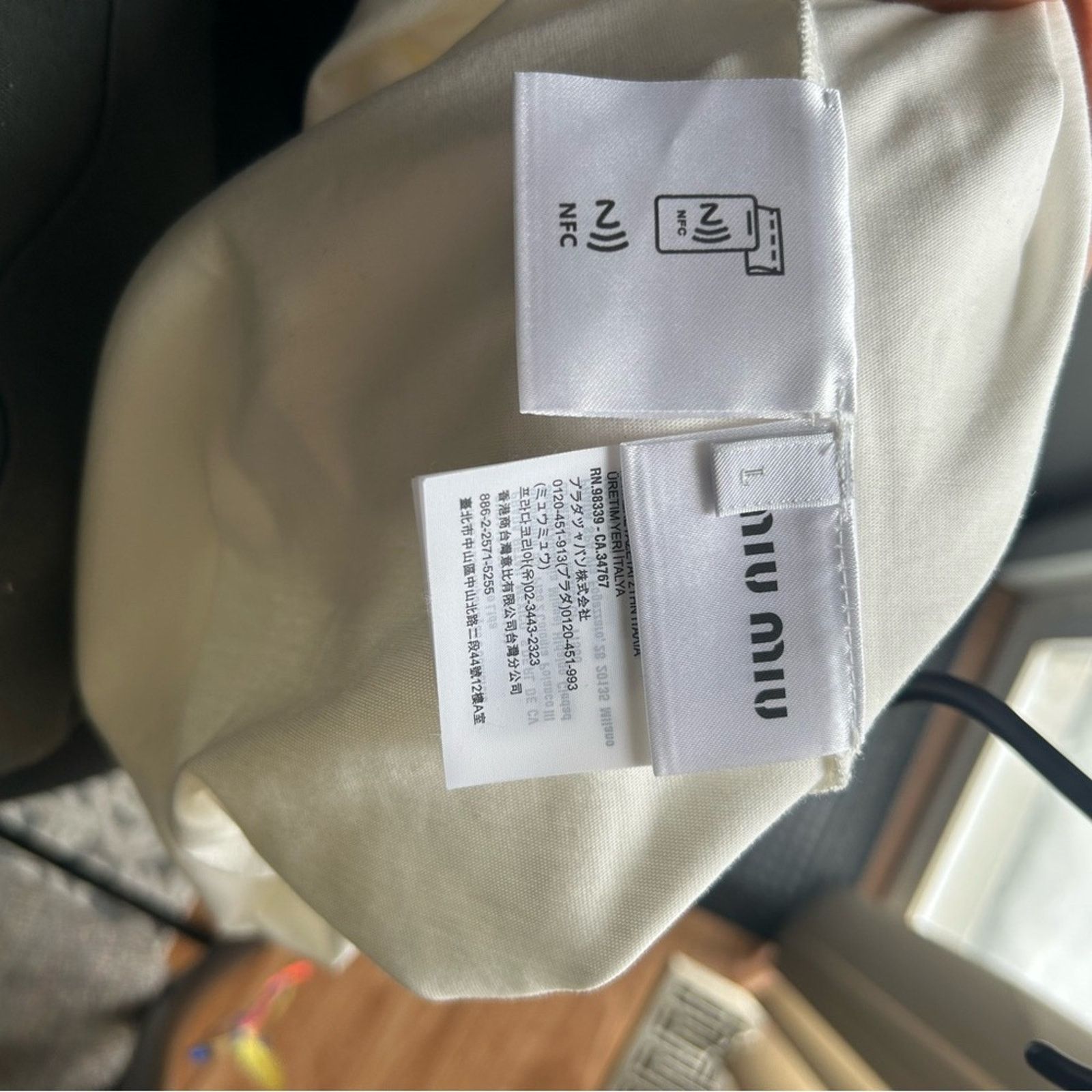 Miu Miu Miu Miu Black and White Logo Patch Long Sleeve T shirt Size L / US 10 / IT 46 - 7 Thumbnail