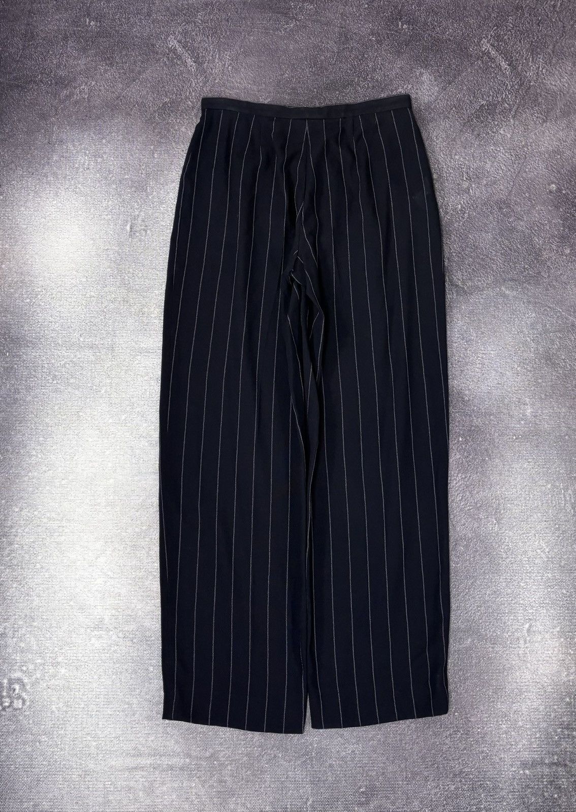 Armani Collezioni Armani Collezioni Women’s Navy Blue Striped Wool Pants Size 32" / US 10 / IT 46 - 2 Thumbnail