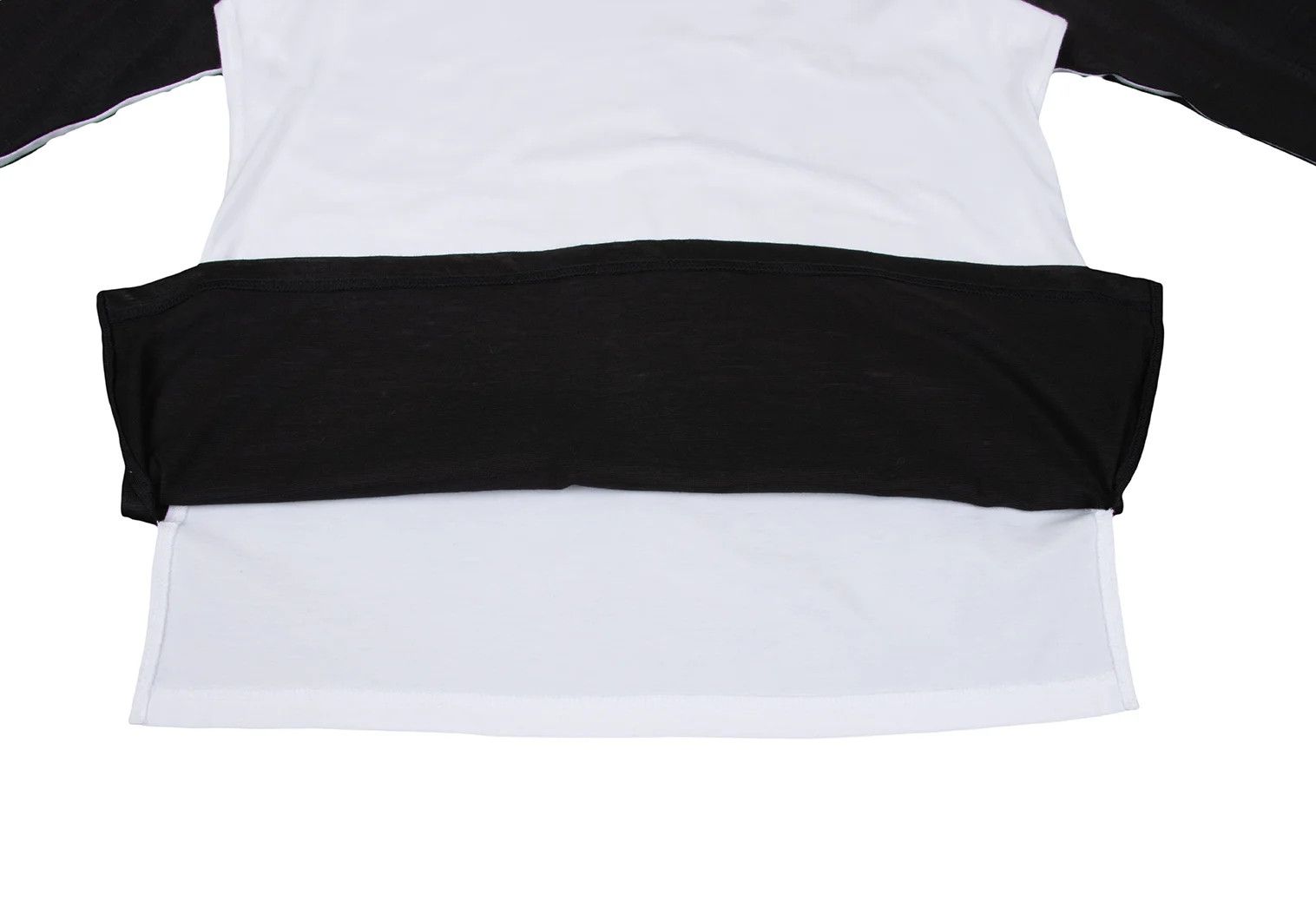 Jean Paul Gaultier Cotton and Ramie Raglan Cut Sewn Top in Black and White Size US M / EU 48-50 / 2 - 9 Thumbnail