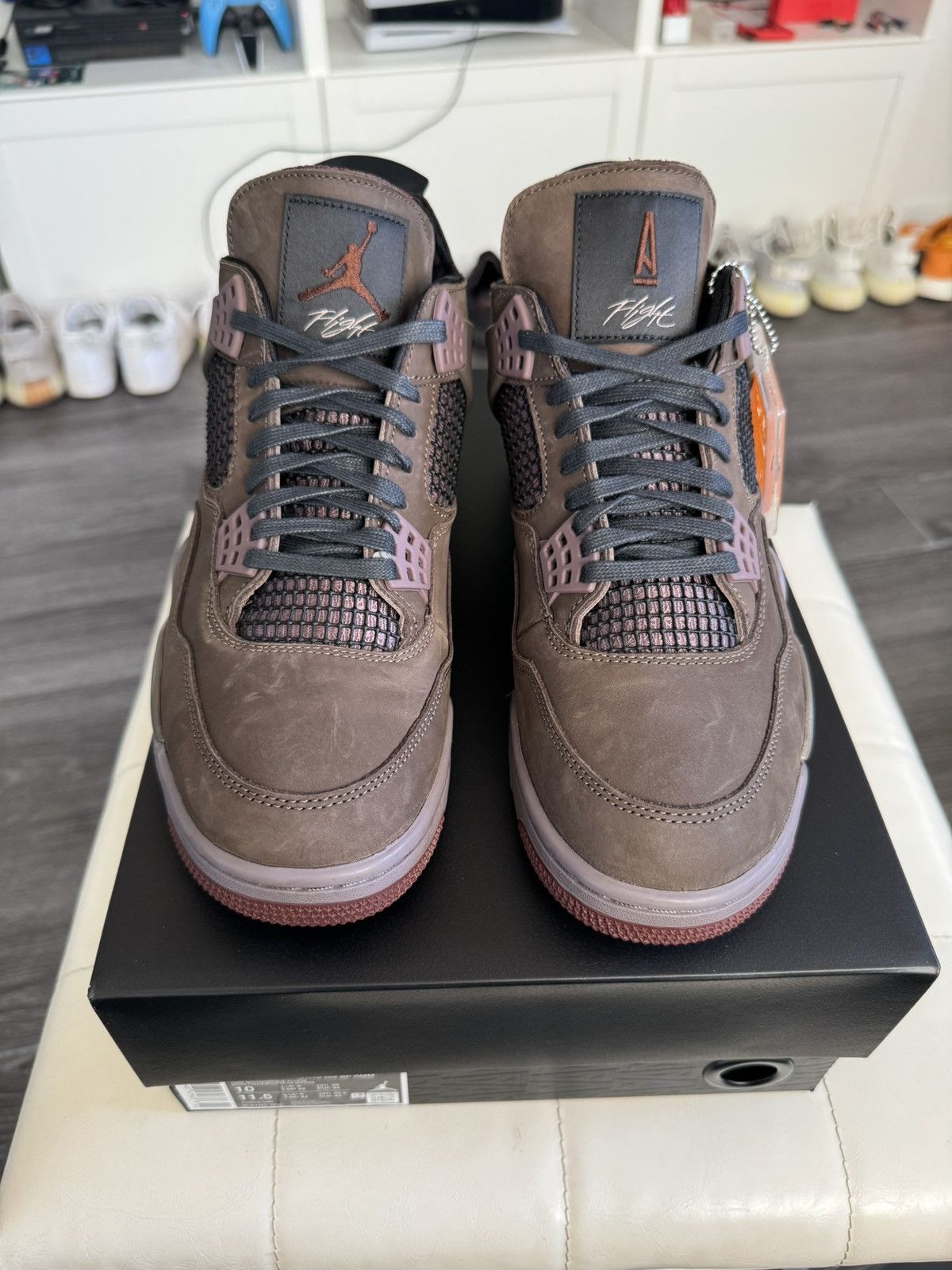 A Ma Maniere × Nike Jordan 4 Retro x A Ma Maniére “Dark Mocha” Size US 10 / EU 43 - 2 Thumbnail
