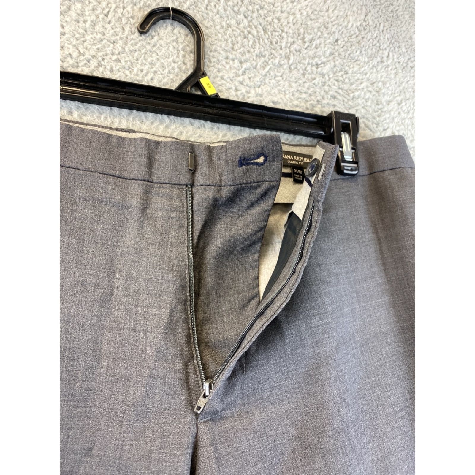 Banana Republic Banana Republic Classic Fit Mens Size 33 X 32 Gray Dress Pants 83-58 Size US 33 - 4 Thumbnail