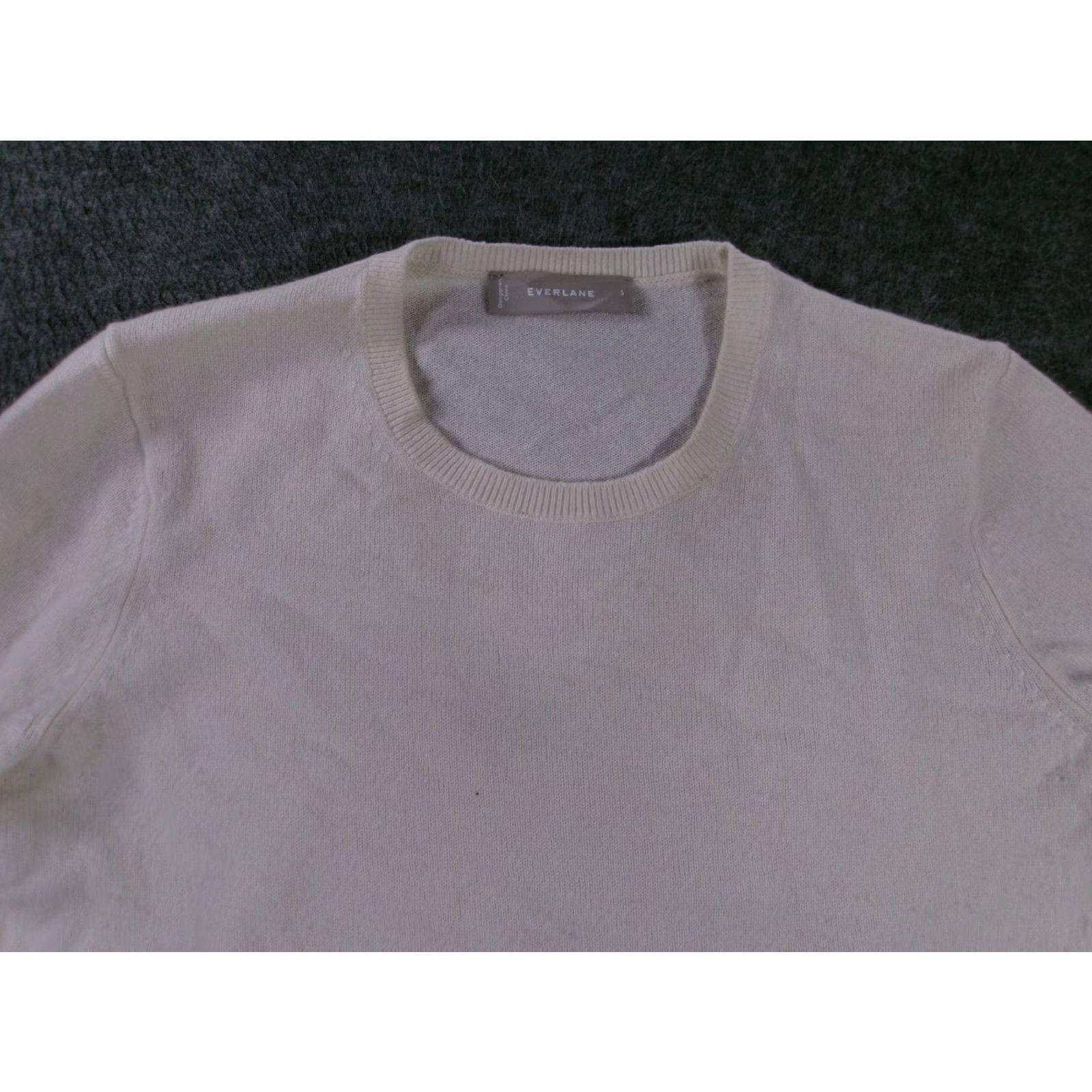 Everlane Everlane Crewneck Sweater Womens S Ivory Cashmere Blend Long Sleeve Pullover Ribbed Hem Casual 90s Theme: Classic Womens (no 90s actually) Size S / US 4 / IT 40 - 2 Thumbnail