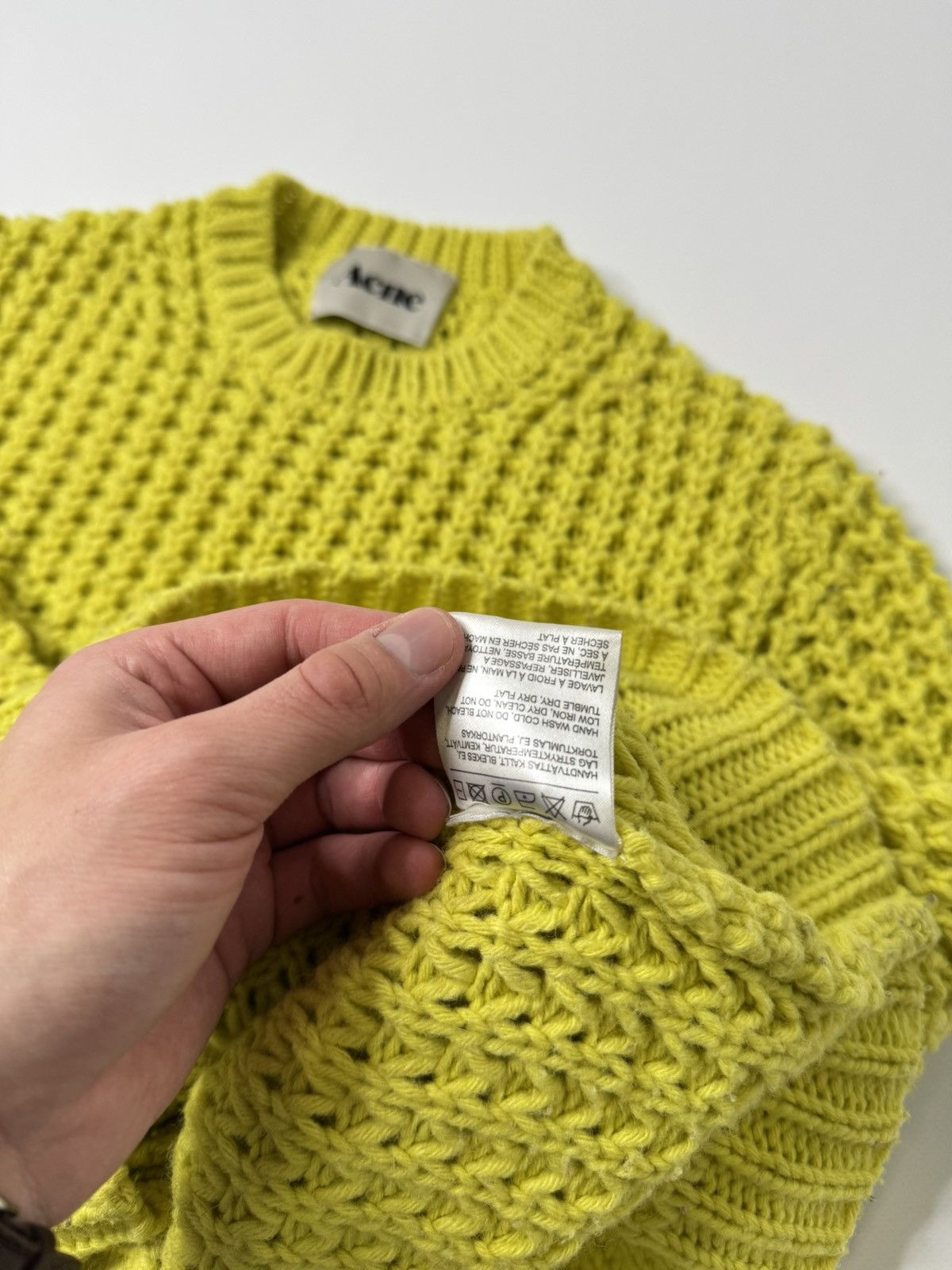 Acne Studios Acne Studios Lina pineapple PAW12 Wool Waffle Knit Sweater Size US S / EU 44-46 / 1 - 7 Thumbnail