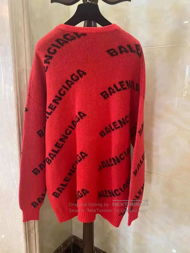 Balenciaga Balenciaga Red Full Letter Knitwear Size XS / US 0-2 / IT 36-38 - 4 Thumbnail