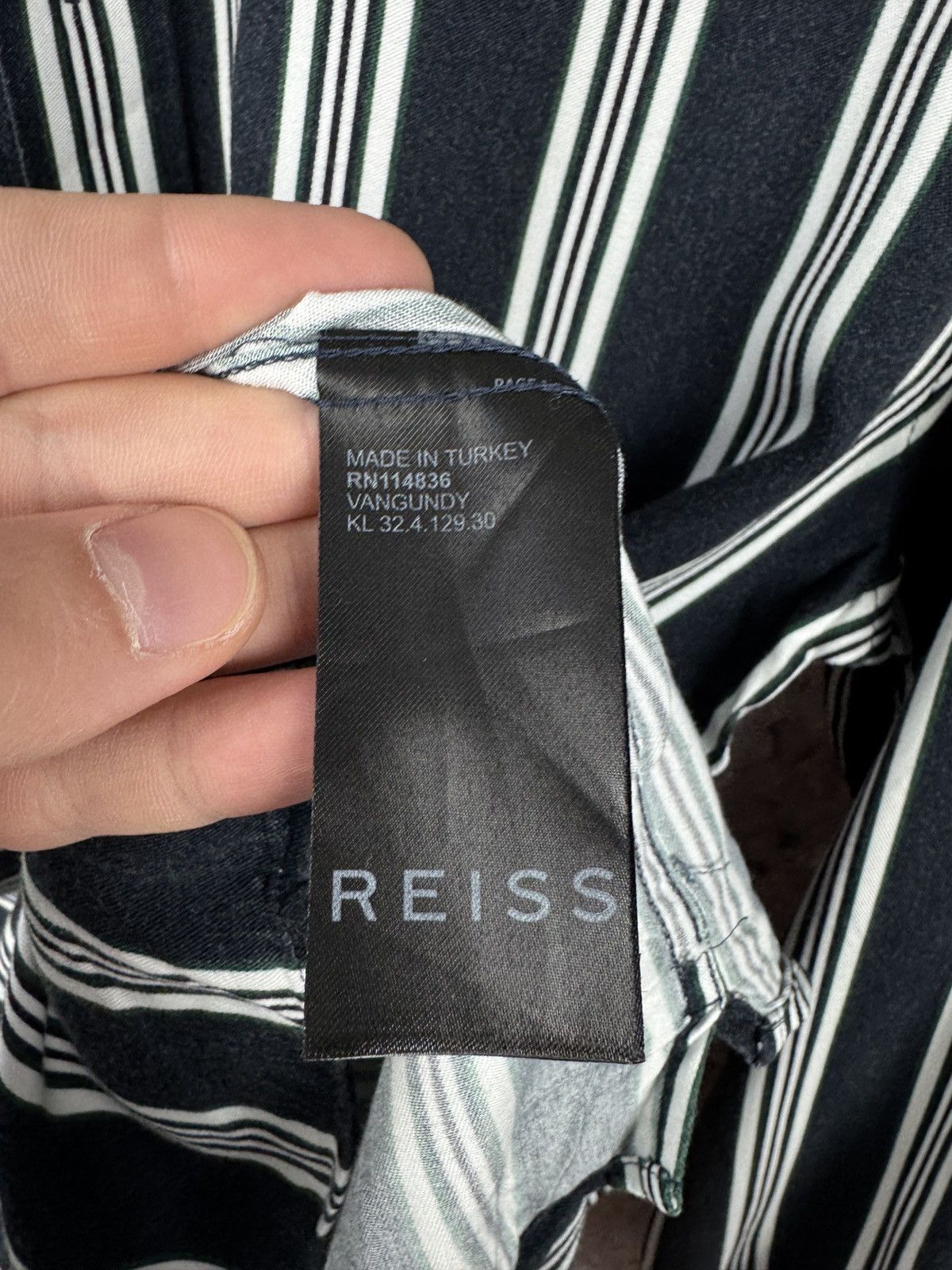 Reiss Reiss Men’s Striped Button Up Shirt Long Sleeve Black White Size US M / EU 48-50 / 2 - 7 Thumbnail
