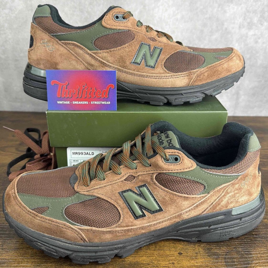 New Balance 993 Aime Leon Dore Brown Beef Broccoli MR993ALD