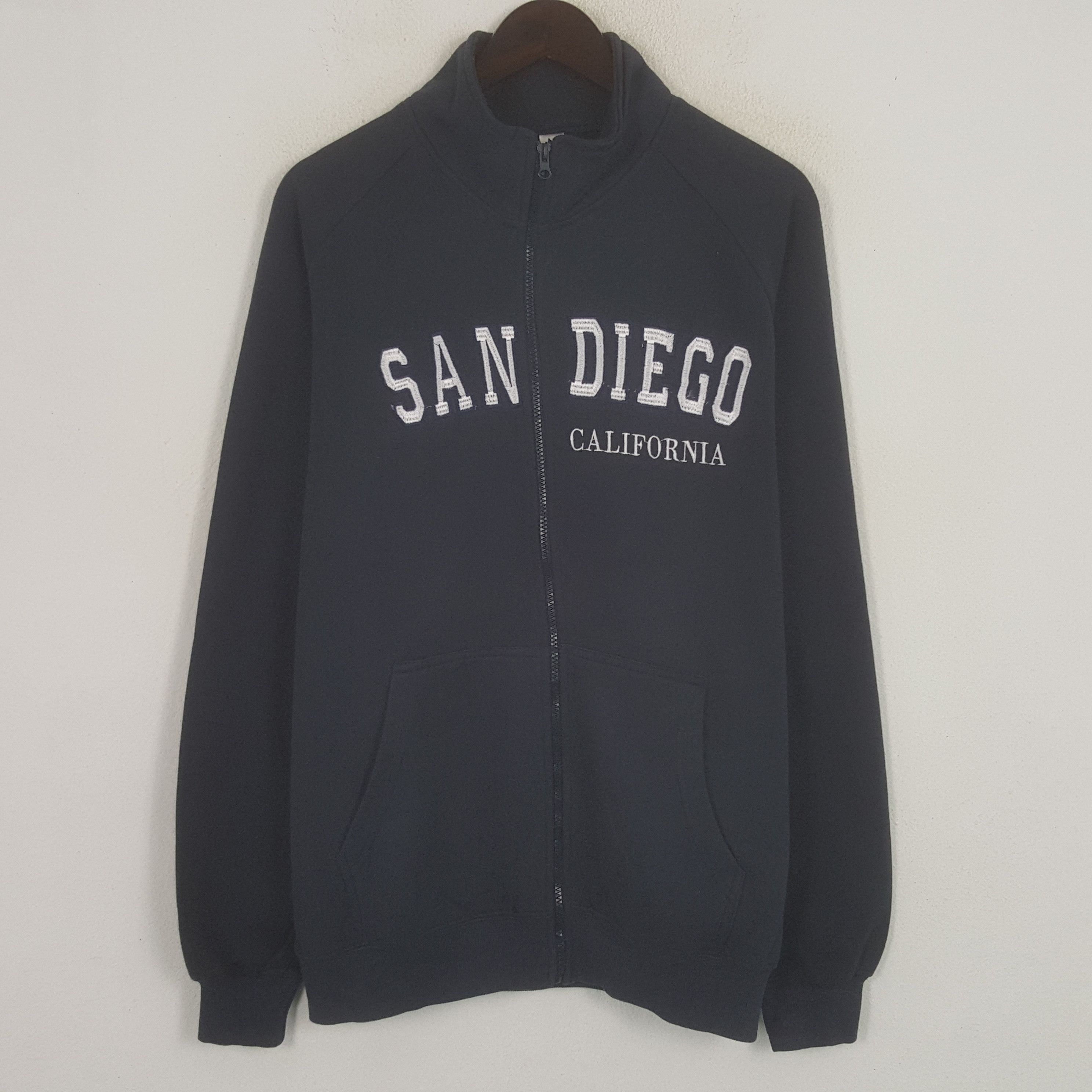 image of American College x Vintage San Diego California Zipper Jacket in Black, Men's (Size XL)