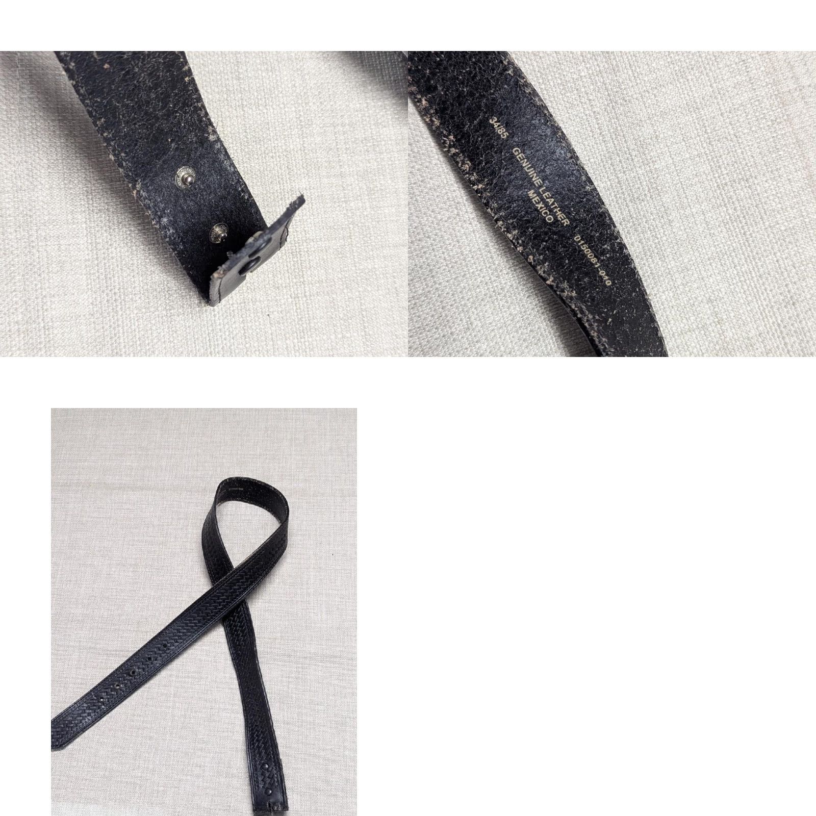 Vintage VINTAGE WESTERN beltTOOLED COWBOY belt black leather 36 basketweave 1-1/2" Mens Size 36 - 8 Thumbnail
