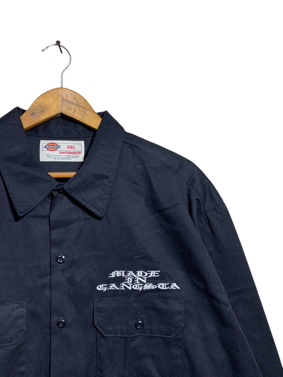 Dickies 🔥VTG DICKIES WORKSHIRTS BLACK L/S MADE IN GANGSTA Size US XXL / EU 58 / 5 - 4 Thumbnail