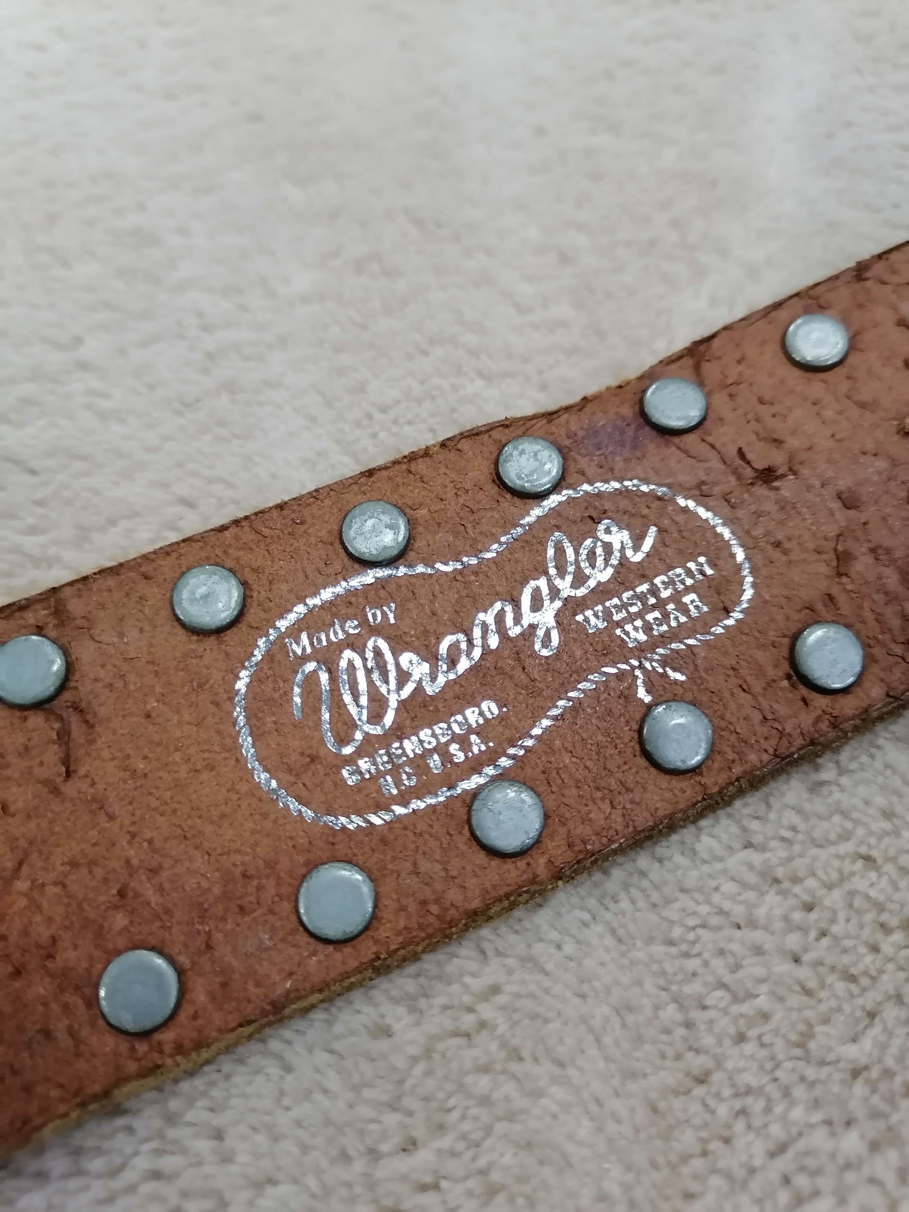 Cowboy Equipment × Vintage × Wrangler Vintage Wrangler Western Wear Studded Leather Belts Size ONE SIZE - 6 Thumbnail
