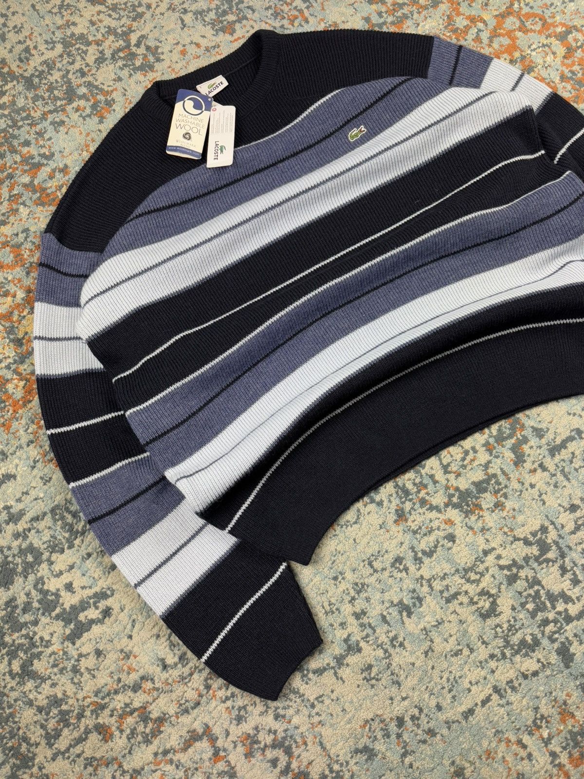 Lacoste × Vintage Vintage 90s DSWT! Lacoste striped sweater Size US XXL / EU 58 / 5 - 2 Thumbnail